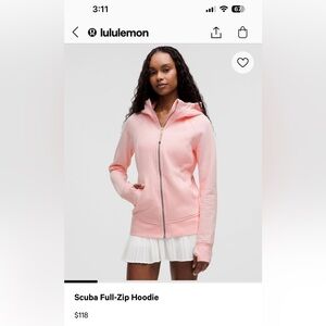 Lululemon Scuba Hoodie - Light Pink